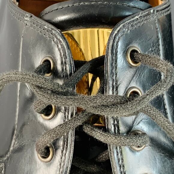 MARC JACOBS Size 8 Black Gold Leather Derby Lace-Up Shoes - Picture 5 of 12